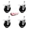 Service Caster 5 Inch Phenolic Swivel 3/8 Inch Threaded Stem Caster Set with Total Lock Brake SCC-TSTTL20S514-PHS-381615-4 - alternate 3